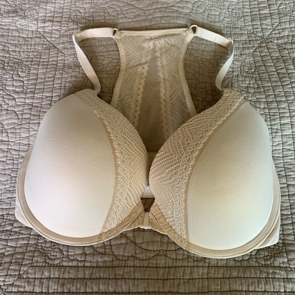 Like-new cream racer back bra from VS